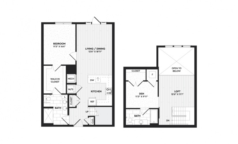 A2+L floorplan at The Anchorage Apartments in Fairfield CT