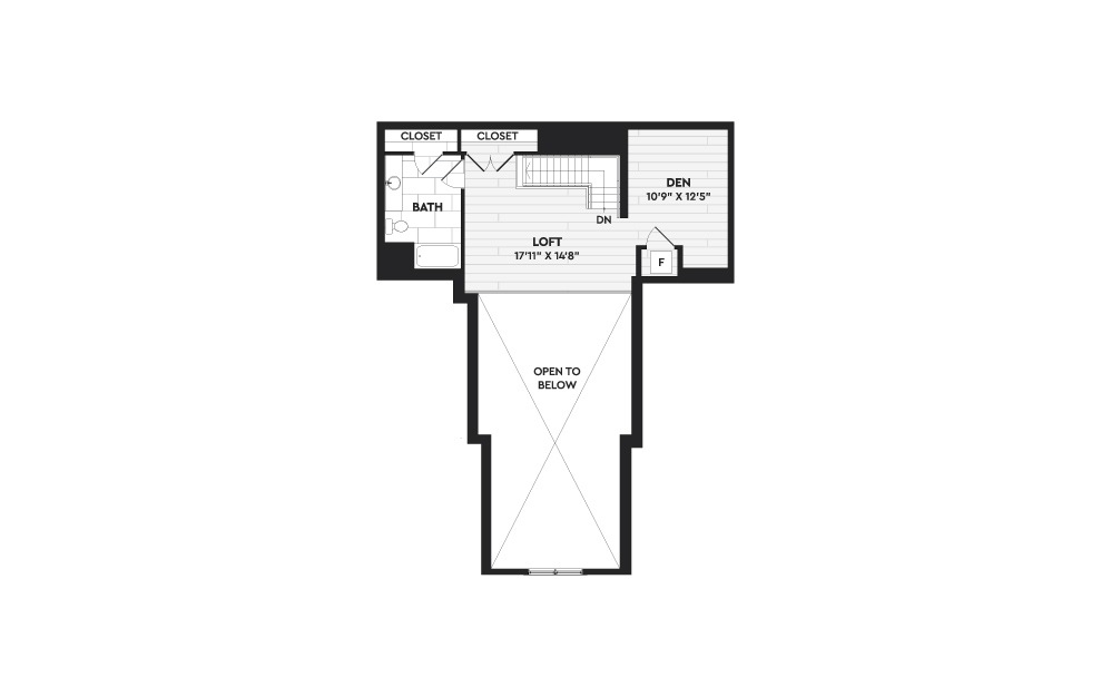 B4+L - 2 bedroom floorplan layout with 3 baths and 2110 square feet. (Floor 2)
